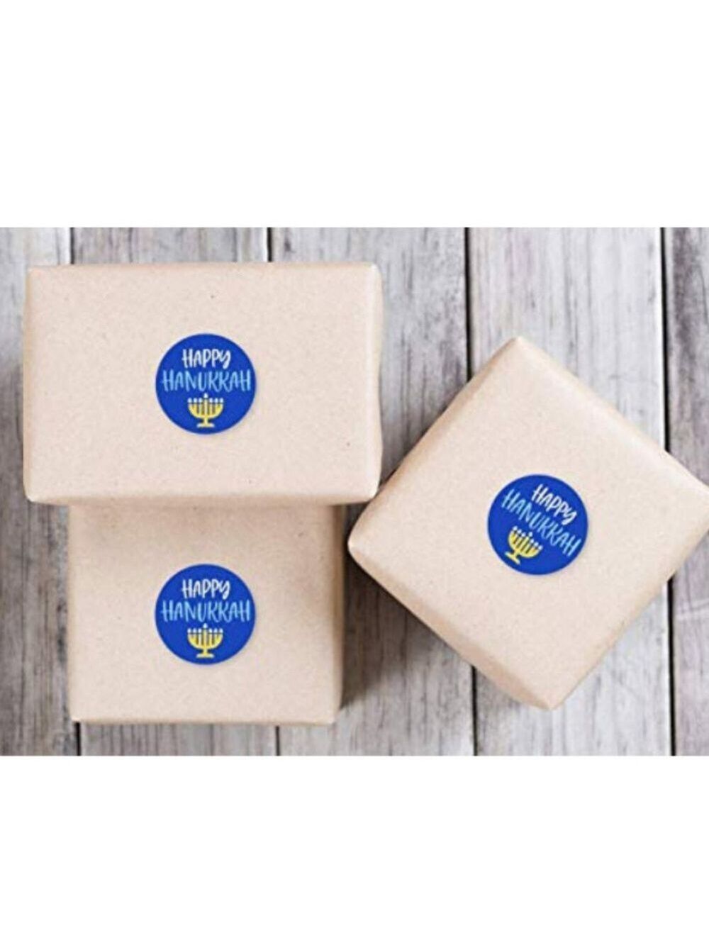 500 Happy Hanukkah menorah stickers labels